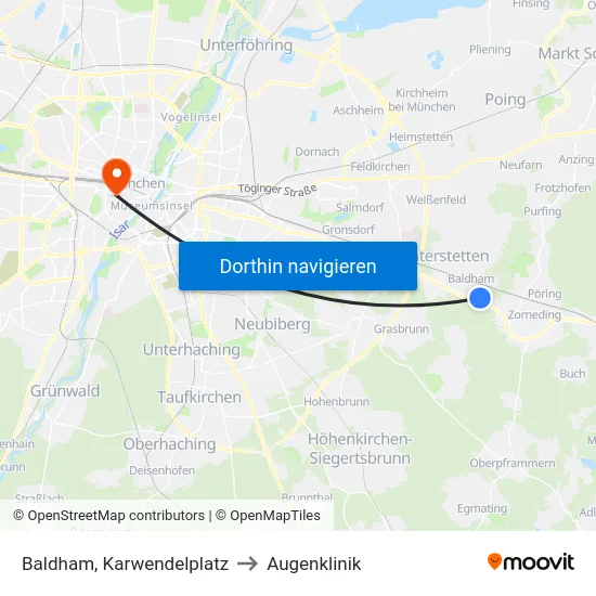 Baldham, Karwendelplatz to Augenklinik map
