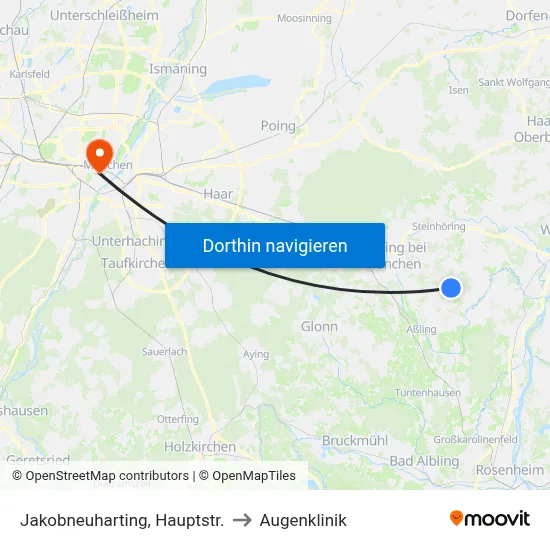 Jakobneuharting, Hauptstr. to Augenklinik map