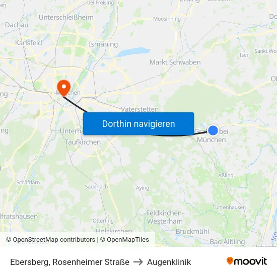Ebersberg, Rosenheimer Straße to Augenklinik map
