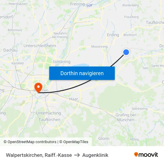Walpertskirchen, Raiff.-Kasse to Augenklinik map