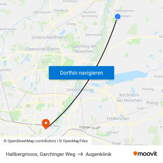 Hallbergmoos, Garchinger Weg to Augenklinik map