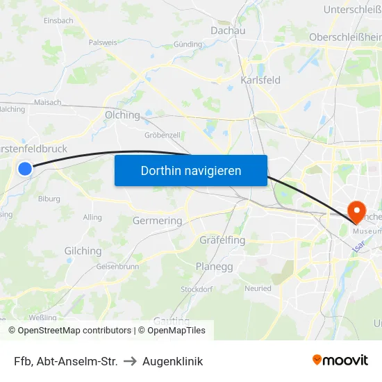 Ffb, Abt-Anselm-Str. to Augenklinik map