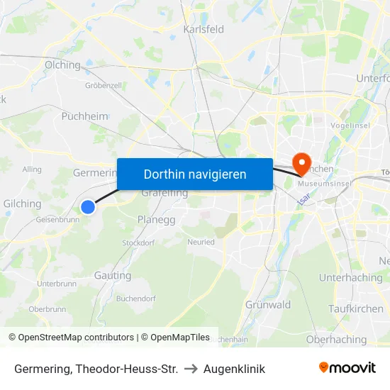 Germering, Theodor-Heuss-Str. to Augenklinik map