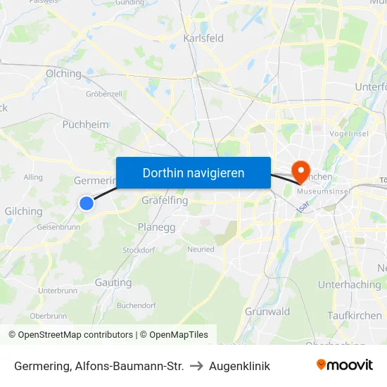 Germering, Alfons-Baumann-Str. to Augenklinik map