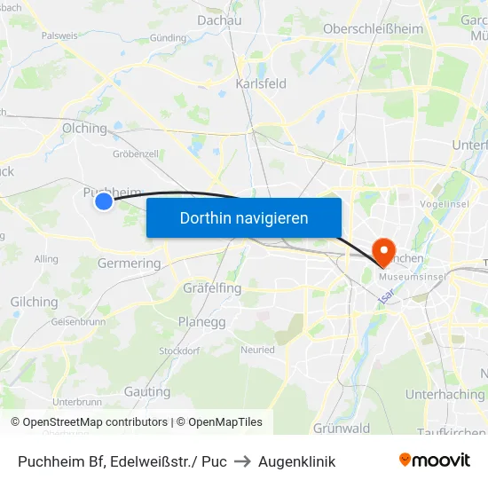 Puchheim Bf, Edelweißstr./ Puc to Augenklinik map