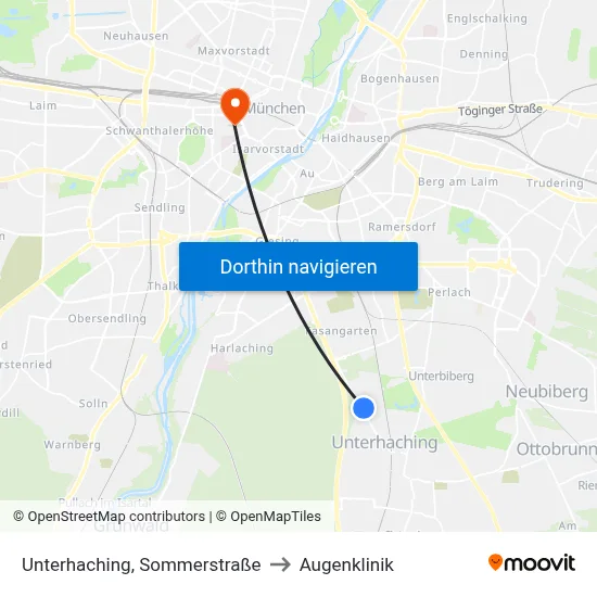 Unterhaching, Sommerstraße to Augenklinik map
