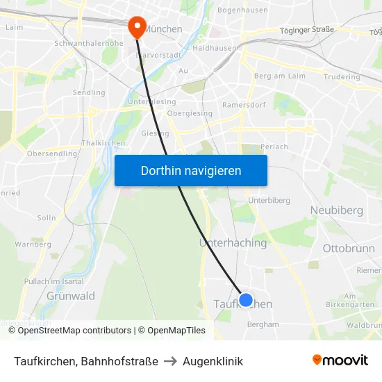 Taufkirchen, Bahnhofstraße to Augenklinik map