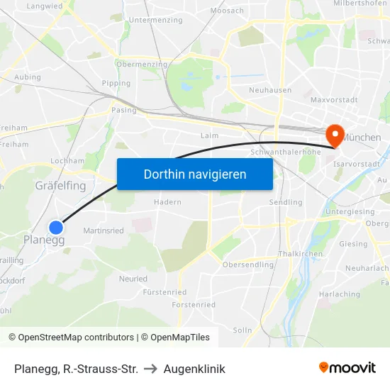 Planegg, R.-Strauss-Str. to Augenklinik map