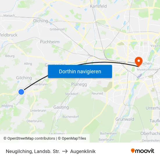 Neugilching, Landsb. Str. to Augenklinik map