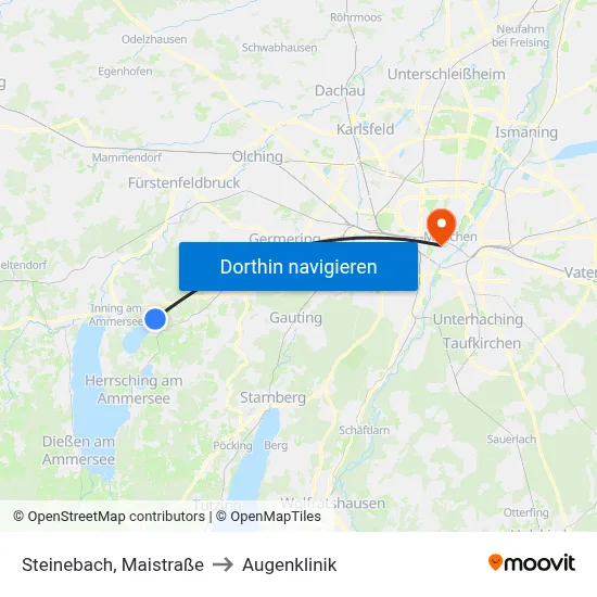Steinebach, Maistraße to Augenklinik map
