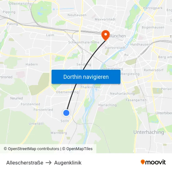 Allescherstraße to Augenklinik map