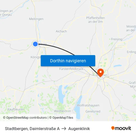 Stadtbergen, Daimlerstraße A to Augenklinik map