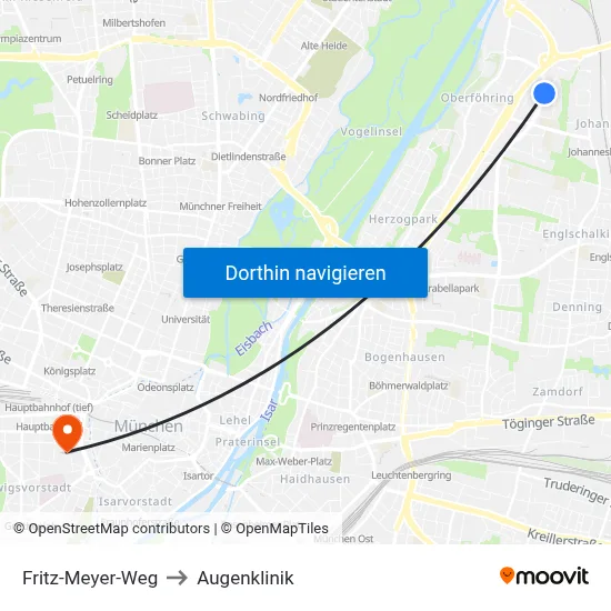 Fritz-Meyer-Weg to Augenklinik map