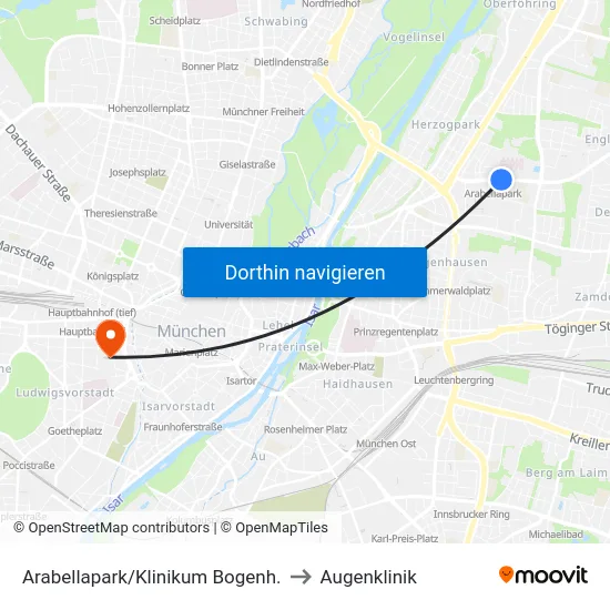 Arabellapark/Klinikum Bogenh. to Augenklinik map