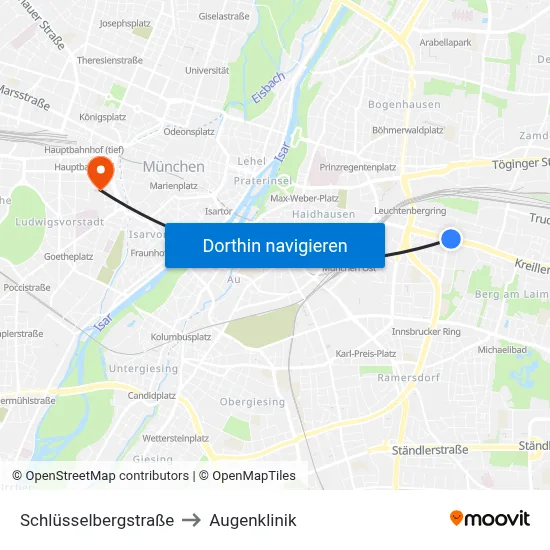 Schlüsselbergstraße to Augenklinik map
