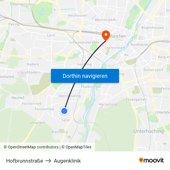 Hofbrunnstraße to Augenklinik map