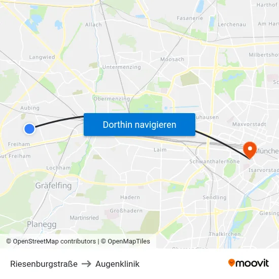 Riesenburgstraße to Augenklinik map