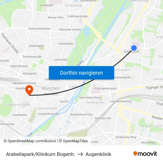 Arabellapark/Klinikum Bogenh. to Augenklinik map