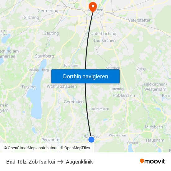 Bad Tölz, Zob Isarkai to Augenklinik map