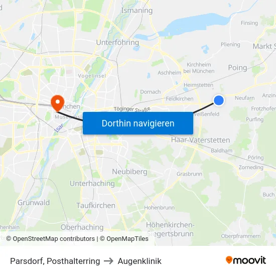 Parsdorf, Posthalterring to Augenklinik map