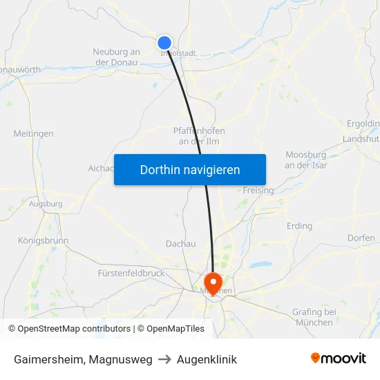 Gaimersheim, Magnusweg to Augenklinik map