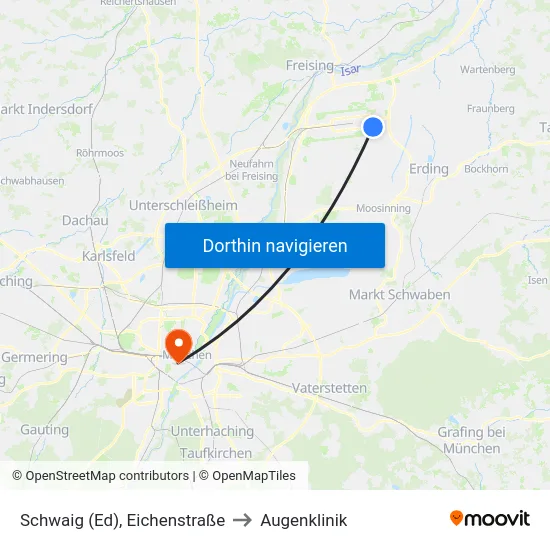 Schwaig (Ed), Eichenstraße to Augenklinik map