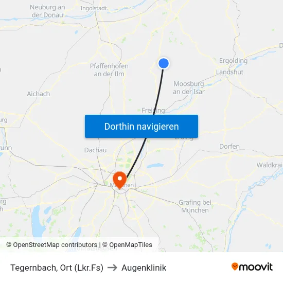 Tegernbach, Ort (Lkr.Fs) to Augenklinik map