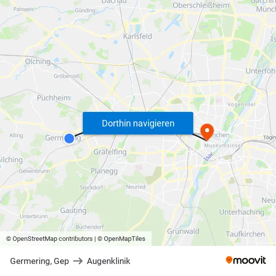 Germering, Gep to Augenklinik map