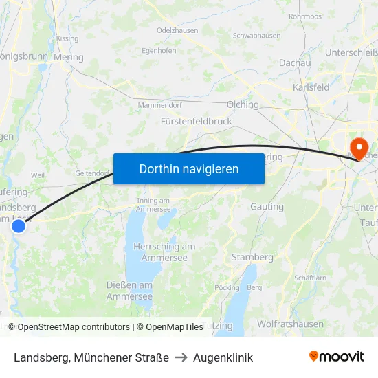 Landsberg, Münchener Straße to Augenklinik map