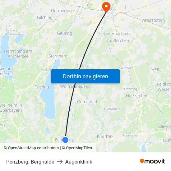 Penzberg, Berghalde to Augenklinik map