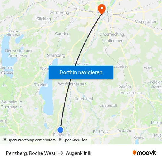 Penzberg, Roche West to Augenklinik map