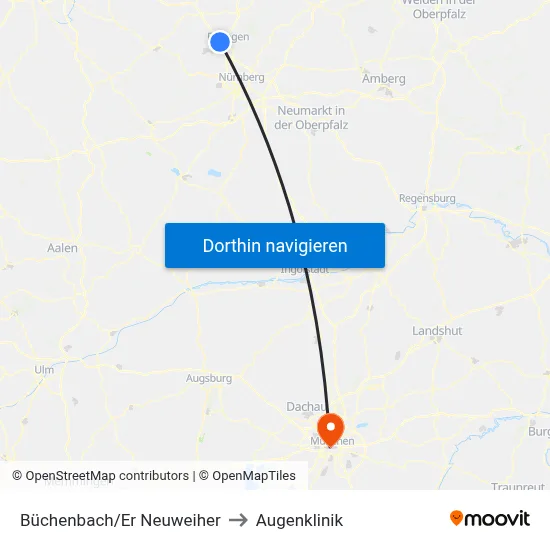 Büchenbach/Er Neuweiher to Augenklinik map