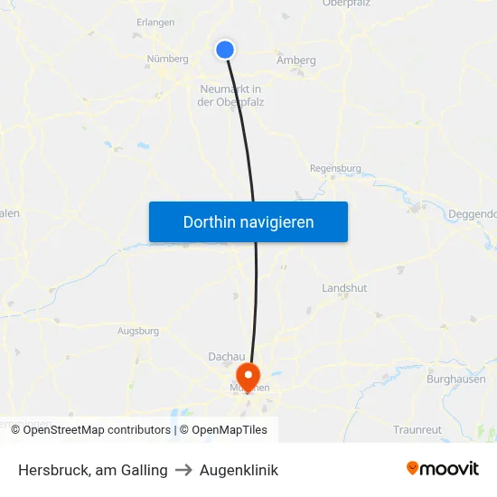 Hersbruck, am Galling to Augenklinik map