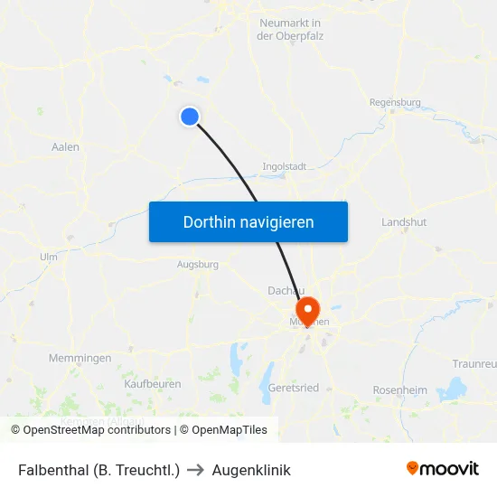 Falbenthal (B. Treuchtl.) to Augenklinik map