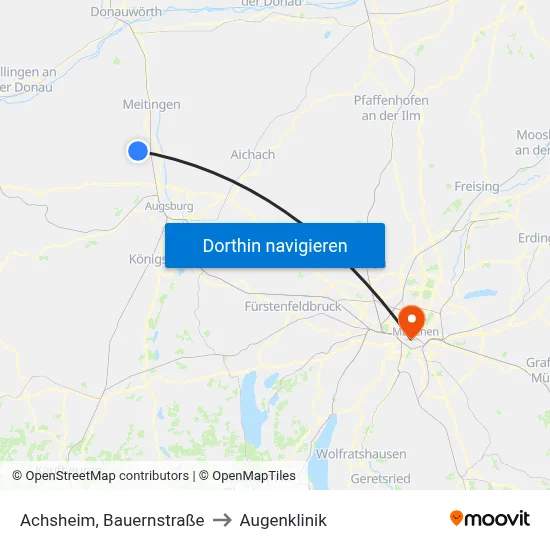 Achsheim, Bauernstraße to Augenklinik map