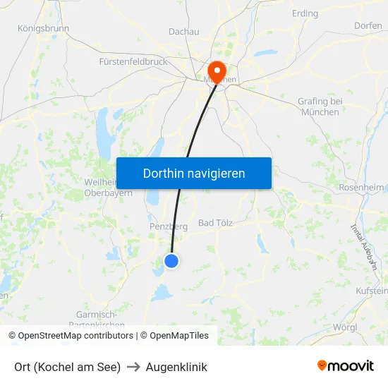 Ort (Kochel am See) to Augenklinik map
