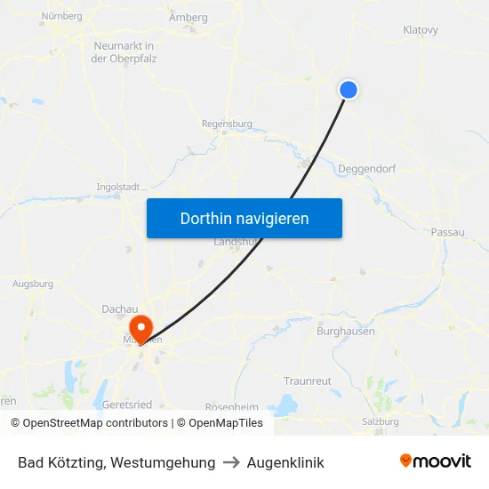 Bad Kötzting, Westumgehung to Augenklinik map