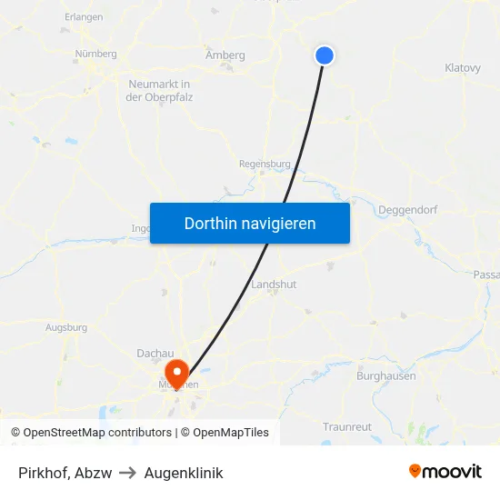 Pirkhof, Abzw to Augenklinik map