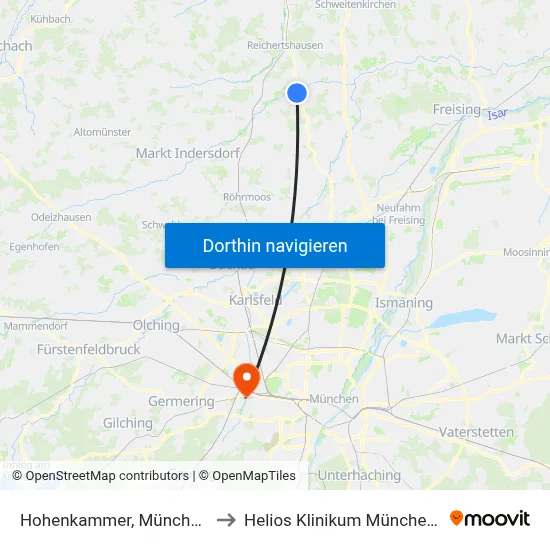 Hohenkammer, Münchner Str. to Helios Klinikum München West map