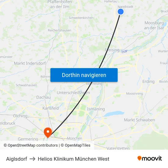 Aiglsdorf to Helios Klinikum München West map