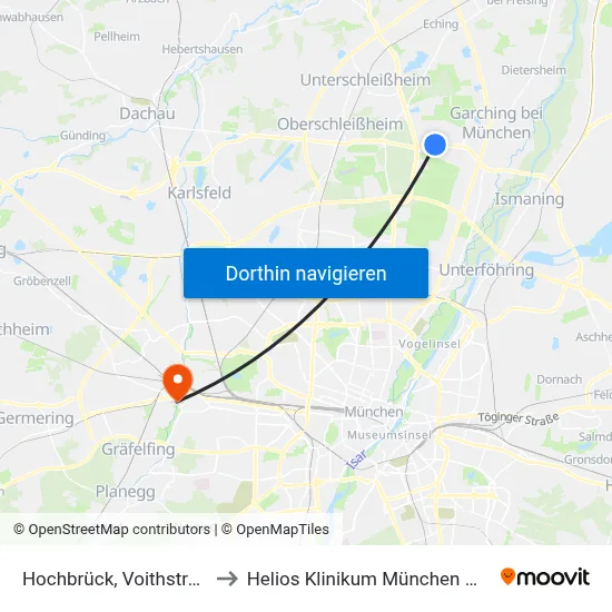 Hochbrück, Voithstraße to Helios Klinikum München West map