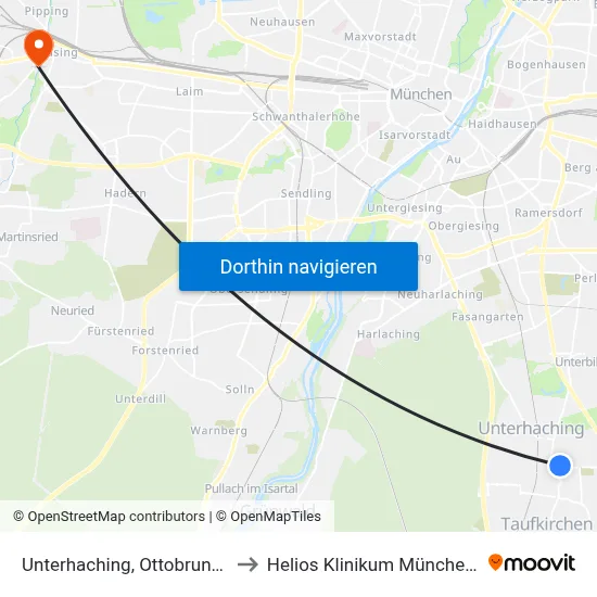 Unterhaching, Ottobrunner Str. to Helios Klinikum München West map