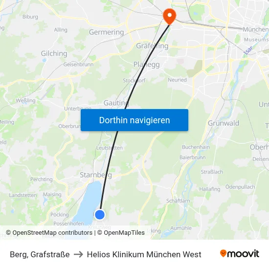 Berg, Grafstraße to Helios Klinikum München West map