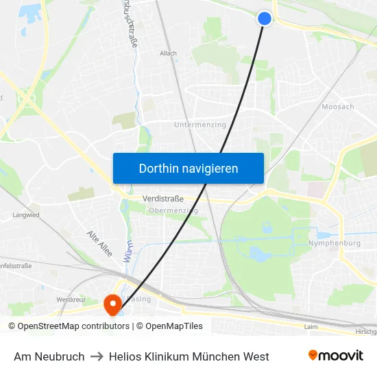 Am Neubruch to Helios Klinikum München West map