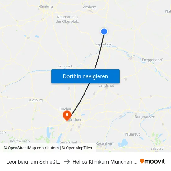 Leonberg, am Schießlhang to Helios Klinikum München West map