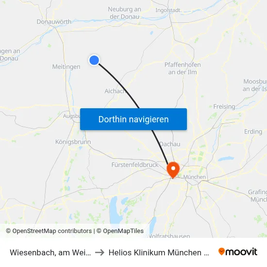 Wiesenbach, am Weiher to Helios Klinikum München West map