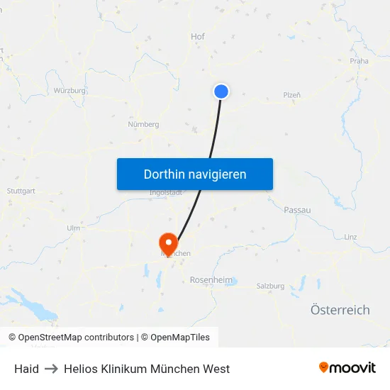 Haid to Helios Klinikum München West map