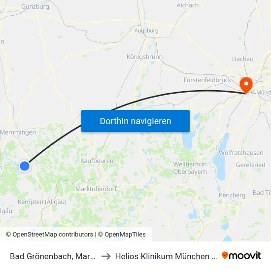Bad Grönenbach, Marktstr. to Helios Klinikum München West map