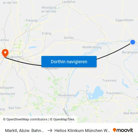 Marktl, Abzw. Bahnhof to Helios Klinikum München West map