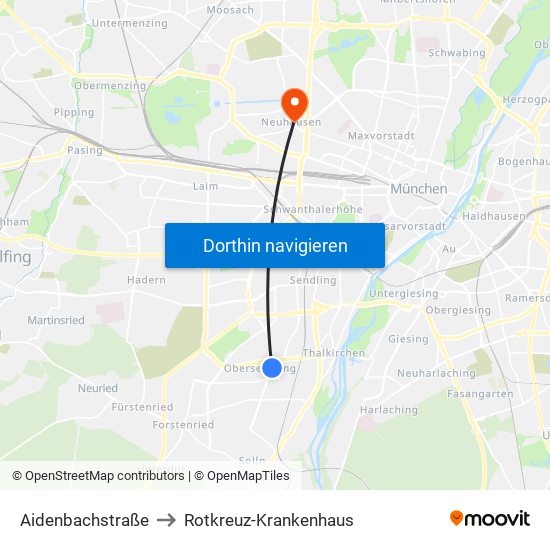 Aidenbachstraße to Rotkreuz-Krankenhaus map